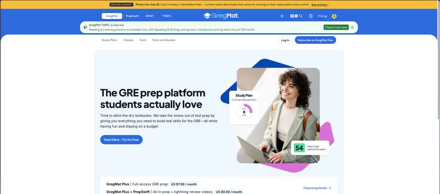 GregMat public homepage